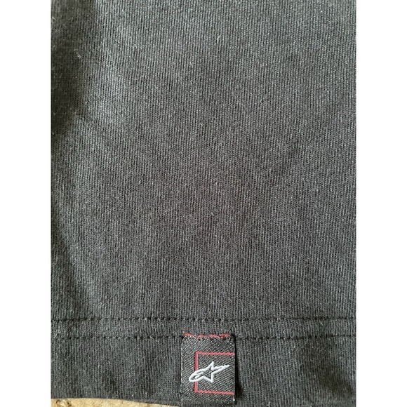 Alpinestars Sportswear RPM Short Sleeve Polo Shirt Black Moto Logo Medium JBHS - Picture 10 of 11